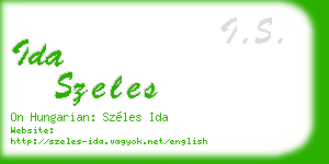 ida szeles business card